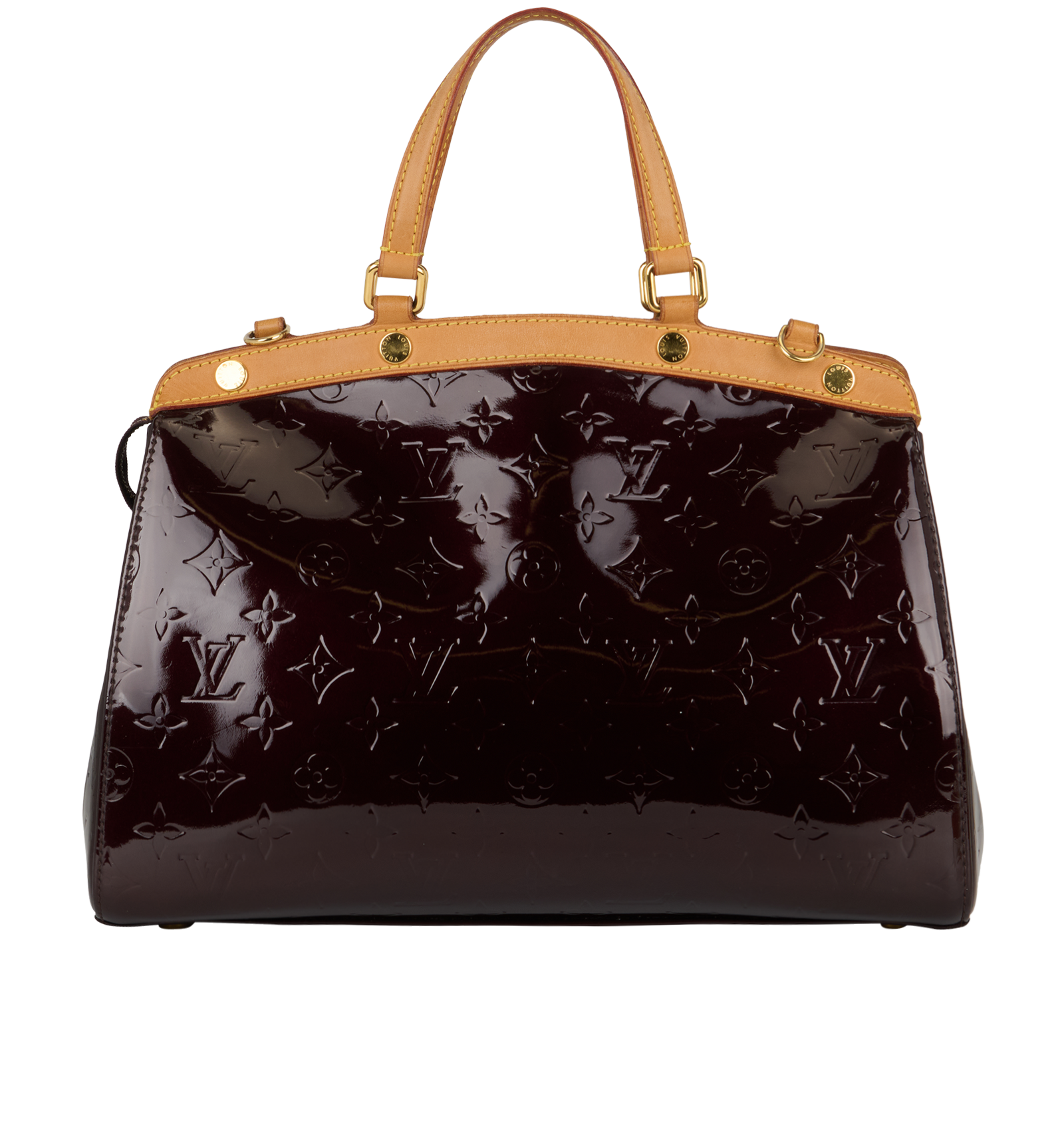 Brea MM, &pound;850, Handbags, Burgundy, Patent Leather, Back view